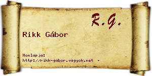 Rikk Gábor névjegykártya